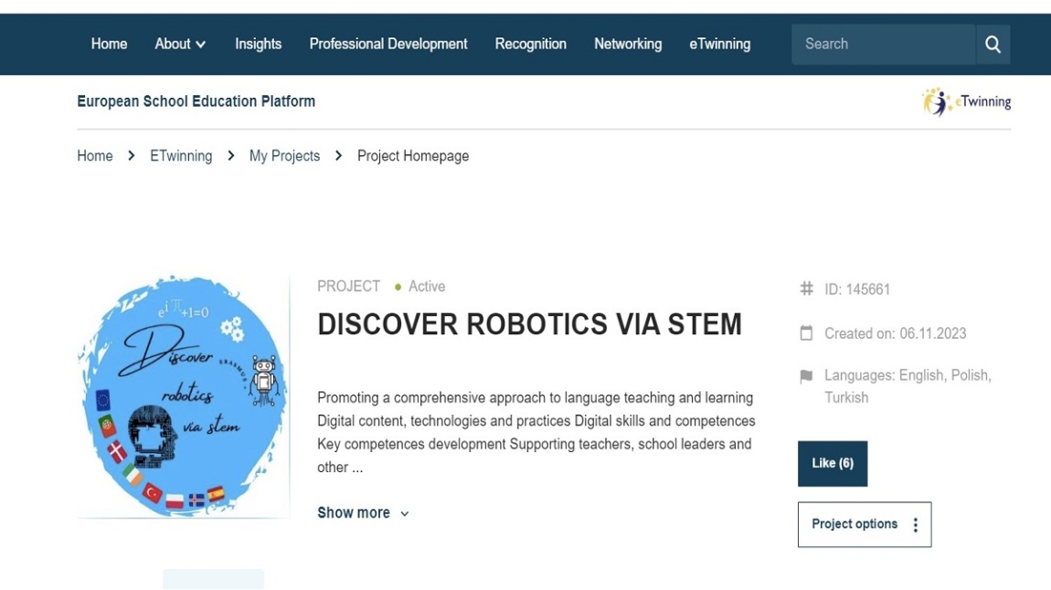 Erasmus+ KA220 Discover Robotics Via STEM eTwinning